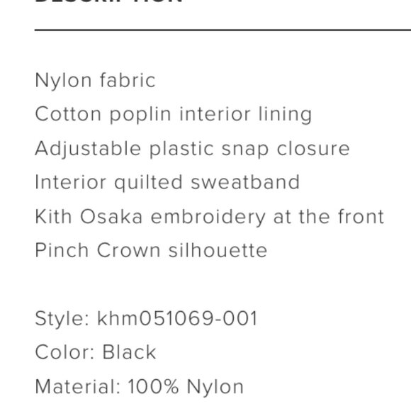 NEW Kith Osaka Bay Low Pinch Crown Cap in Black - SOLD OUT - Picture 11 of 11